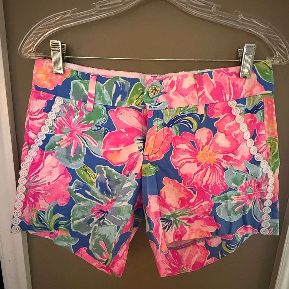 Lilly Pulitzer Pink, Blue & Green Floral High-Rise Shorts